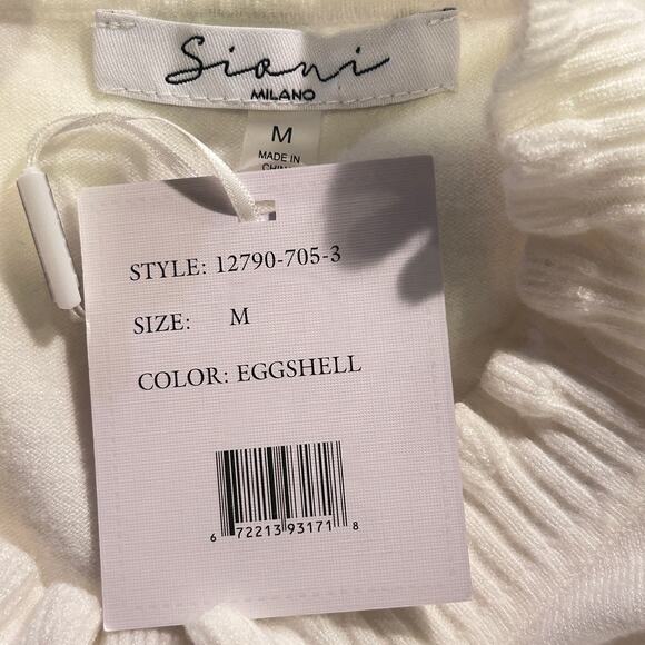 Sioni Sweater - 
Mixed Media Long Sleeved
Mock neck white size small NWT - Picture 5 of 5